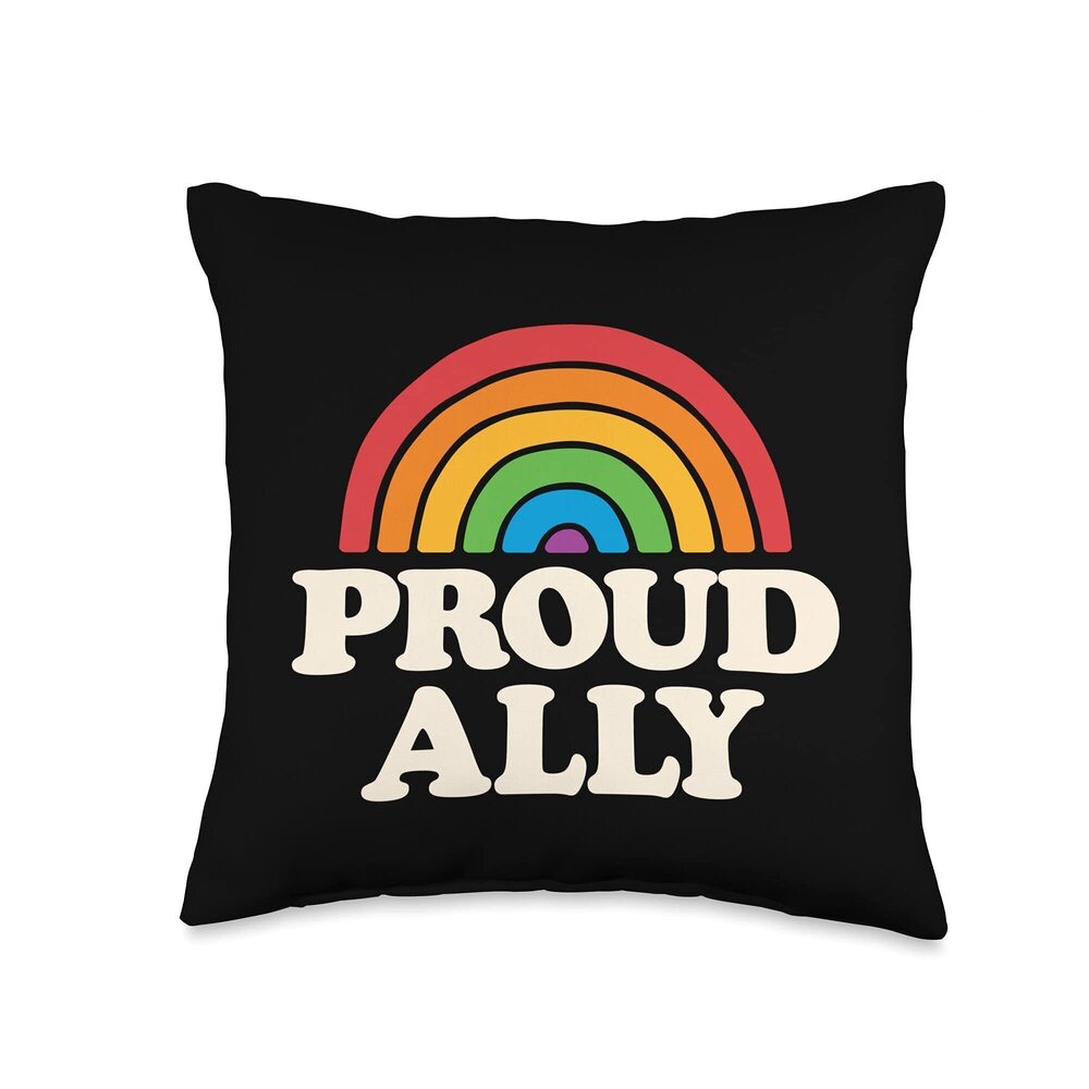 8766 LGBTQ Proud Ally Pocket Lesbian Gay Pride LGBT Rainbow Flag Throw